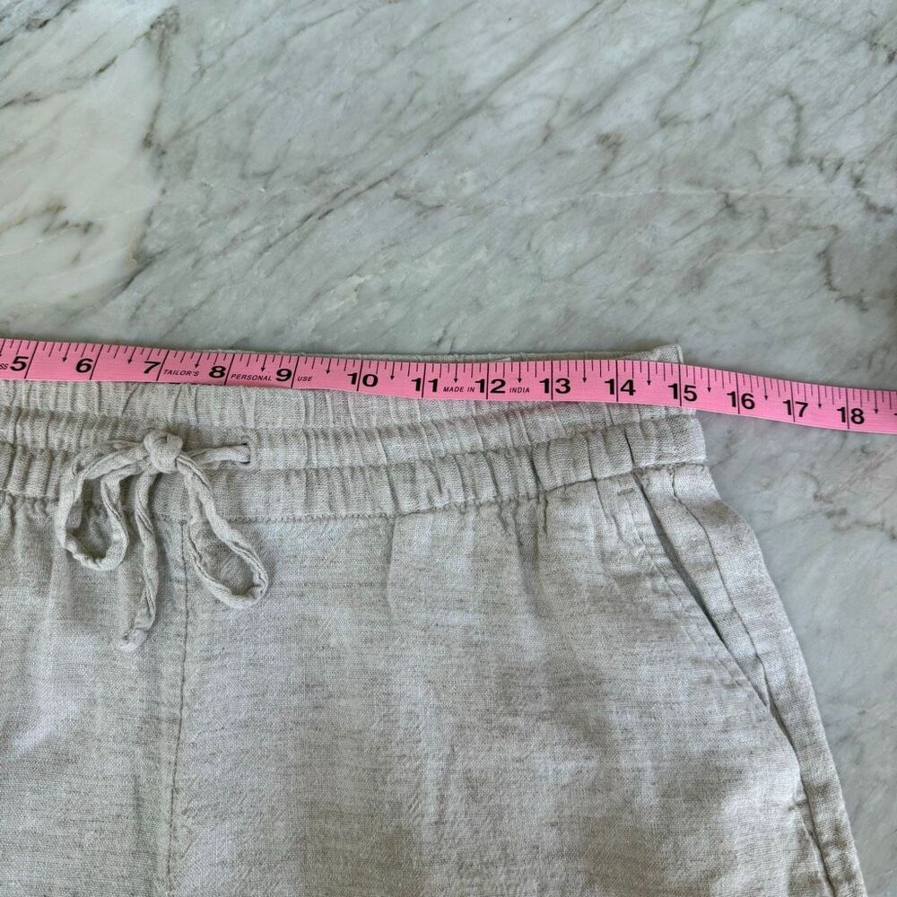 Banana Republic Women's Wide Leg Crop Pants Beige Linen blend Pull On Sz S - Picture 5 of 7